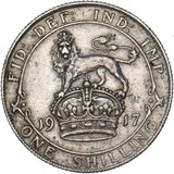 1917 Shilling - George V British Silver Coin - Nice