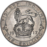 1917 Shilling - George V British Silver Coin - Very Nice