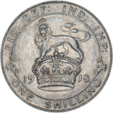 1918 Shilling - George V British Silver Coin - Nice