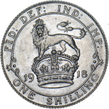 1918 Shilling - George V British Silver Coin - Nice