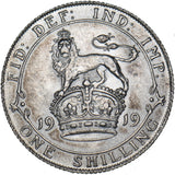 1919 Shilling - George V British Silver Coin - Very Nice