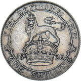 1920 Shilling - George V British Silver Coin - Nice