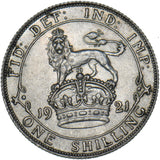 1921 Shilling - George V British Silver Coin - Very Nice