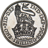 1936 Shilling - George V British Silver Coin - Very Nice