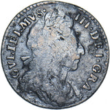 1697 Sixpence (Rare 2nd bust) - William III British Silver Coin