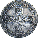 1697 Sixpence (Rare 2nd bust) - William III British Silver Coin