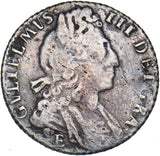 1697 E Sixpence (Exeter Mint) - William III British Silver Coin