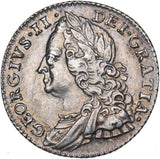 1757 Sixpence - George II British Silver Coin - Very Nice