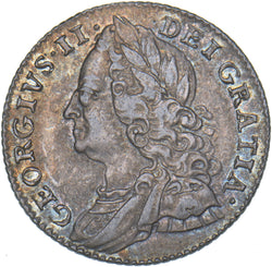 1757 Sixpence - George II British Silver Coin - Very Nice