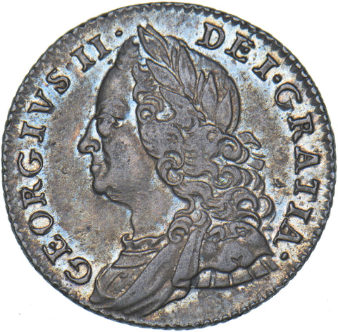 1757 Sixpence - George II British Silver Coin - Very Nice