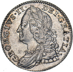 1758 Sixpence - George II British Silver Coin - Nice
