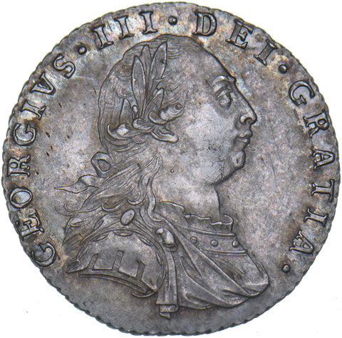 1787 Sixpence - George III British Silver Coin - Very Nice