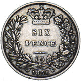 1850 Sixpence - Victoria British Silver Coin - Nice