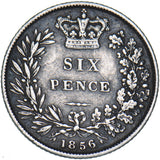 1856 Sixpence - Victoria British Silver Coin