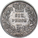 1857 Sixpence - Victoria British Silver Coin