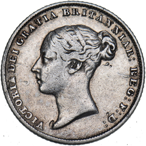 1858 Sixpence - Victoria British Silver Coin - Nice