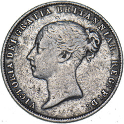 1859 Sixpence (9 over 8) - Victoria British Silver Coin