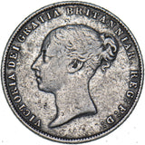 1859 Sixpence (9 over 8) - Victoria British Silver Coin
