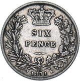 1871 Sixpence (Die no. 27) - Victoria British Silver Coin