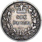 1873 Sixpence (Die no. 55) - Victoria British Silver Coin