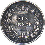 1874 Sixpence (Die no. 14) - Victoria British Silver Coin