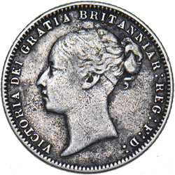 1876 Sixpence (Die no. 2) - Victoria British Silver Coin