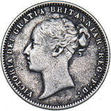 1876 Sixpence (Die no. 2) - Victoria British Silver Coin