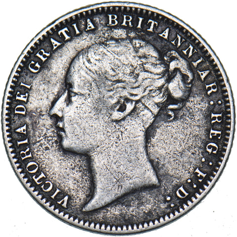 1876 Sixpence (Die no. 2) - Victoria British Silver Coin