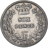 1880 Sixpence - Victoria British Silver Coin