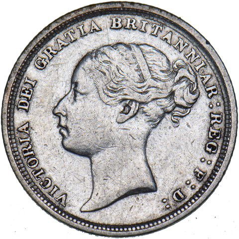 1883 Sixpence - Victoria British Silver Coin - Nice