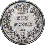 1883 Sixpence - Victoria British Silver Coin - Nice