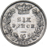 1885 Sixpence - Victoria British Silver Coin - Nice