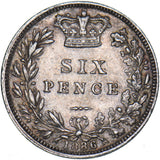 1886 Sixpence - Victoria British Silver Coin - Nice