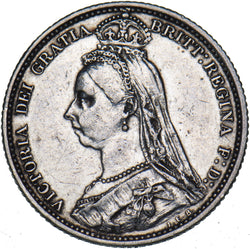 1887 Sixpence - Victoria British Silver Coin - Nice