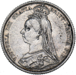 1887 Sixpence - Victoria British Silver Coin - Nice