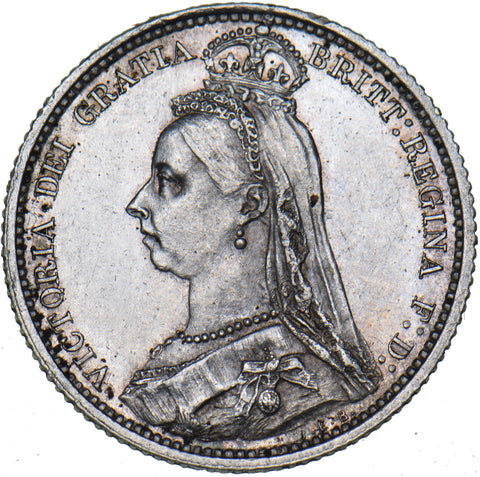 1887 Sixpence - Victoria British Silver Coin - Very Nice