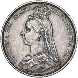1887 Sixpence - Victoria British Silver Coin - Nice