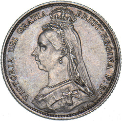 1887 Sixpence - Victoria British Silver Coin - Very Nice