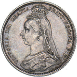 1887 Sixpence - Victoria British Silver Coin - Very Nice