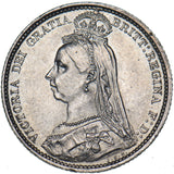 1887 Sixpence - Victoria British Silver Coin - Very Nice