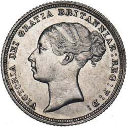 1887 Sixpence (Young Head) - Victoria British Silver Coin - Very Nice