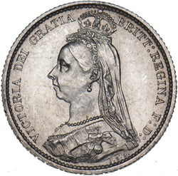 1887 Sixpence (R Over I) - Victoria British Silver Coin - Very Nice