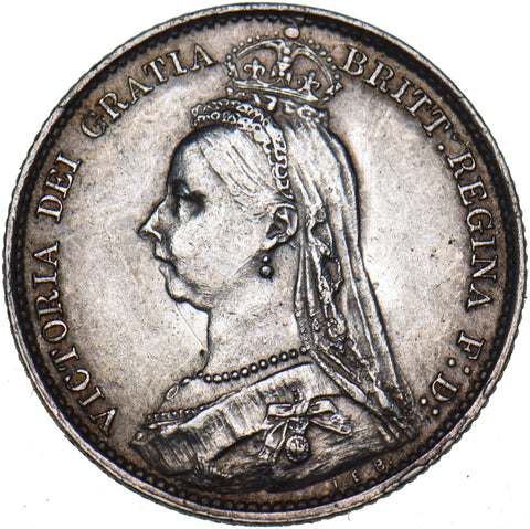 1889 Sixpence - Victoria British Silver Coin - Very Nice