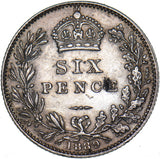 1889 Sixpence - Victoria British Silver Coin - Very Nice
