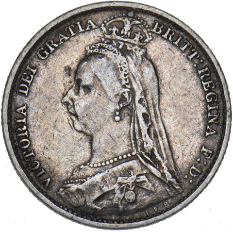 1890 Sixpence - Victoria British Silver Coin - Nice