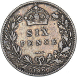 1890 Sixpence - Victoria British Silver Coin - Nice