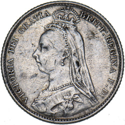 1892 Sixpence - Victoria British Silver Coin - Nice