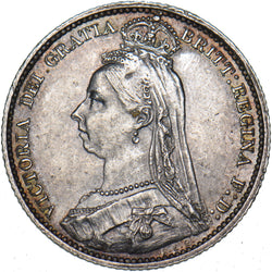1892 Sixpence - Victoria British Silver Coin - Very Nice