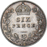 1892 Sixpence - Victoria British Silver Coin - Very Nice