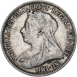 1893 Sixpence - Victoria British Silver Coin - Nice